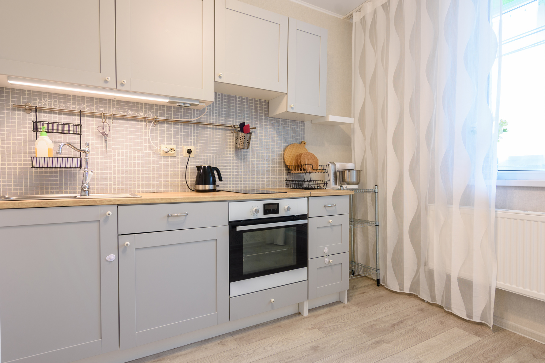 Kitchen interior with a beautiful kitchen set