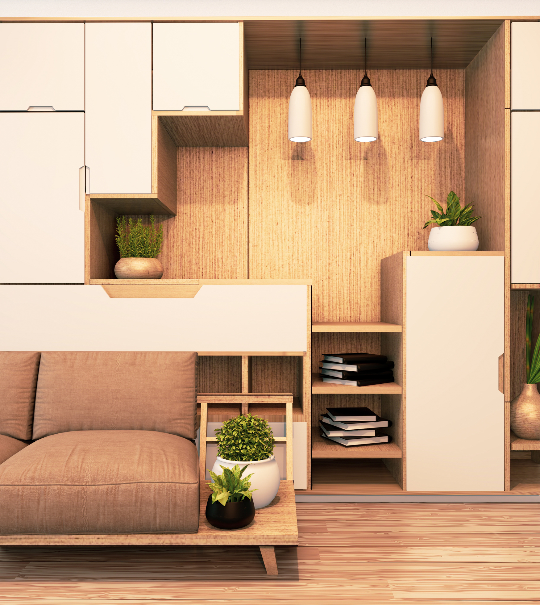 Modern Japanese Style Living Room Design